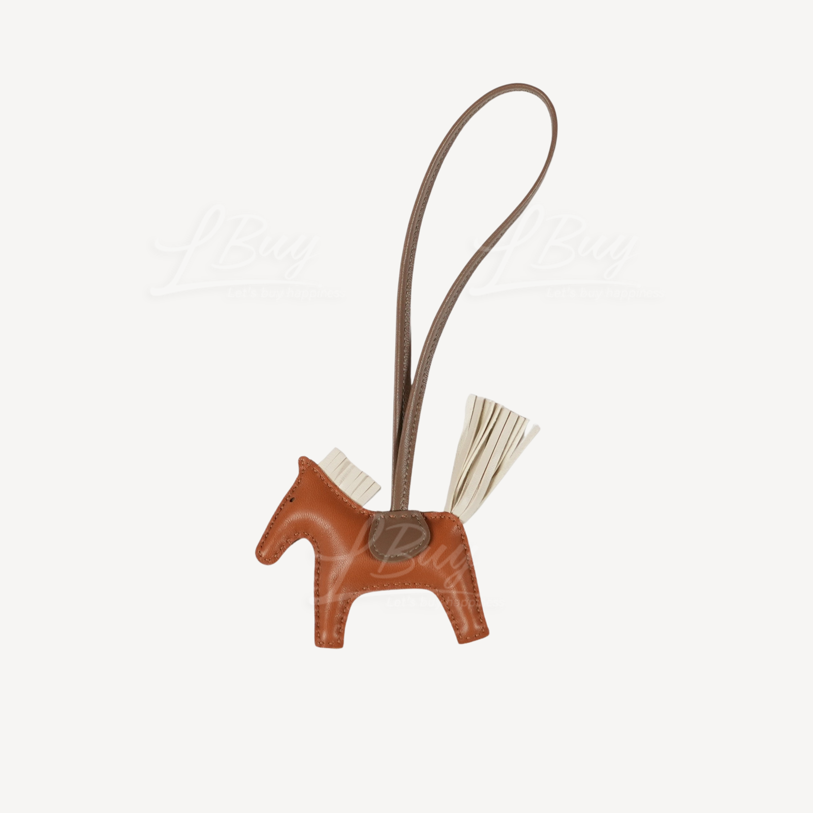 Hermes Rodeo PM Charm 包袋吊飾 金色 奶昔白 大象灰