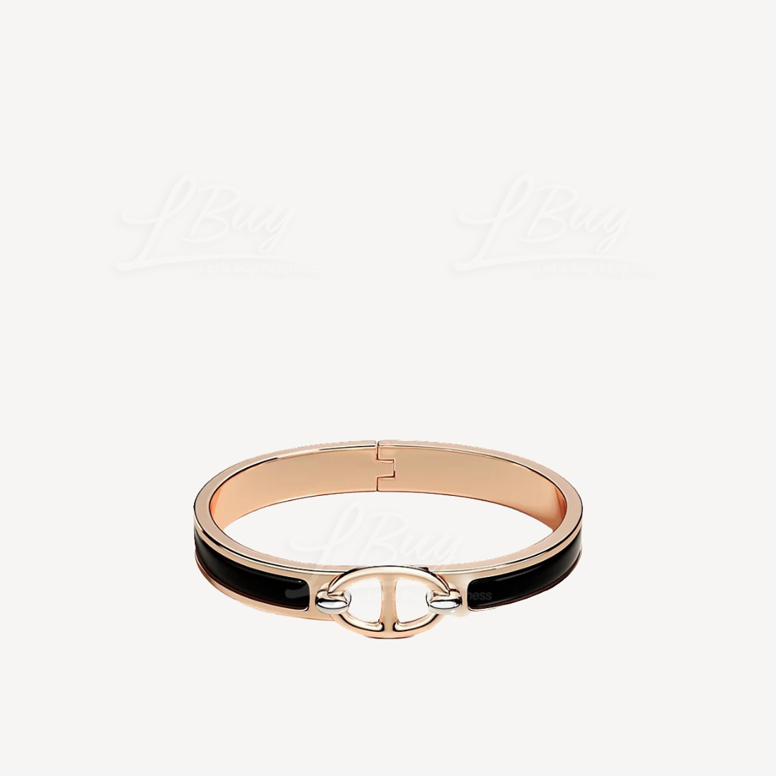 Hermes Mini Clic Chaine d'Ancre bracelet 豬鼻手鐲 黑色配玫瑰金色