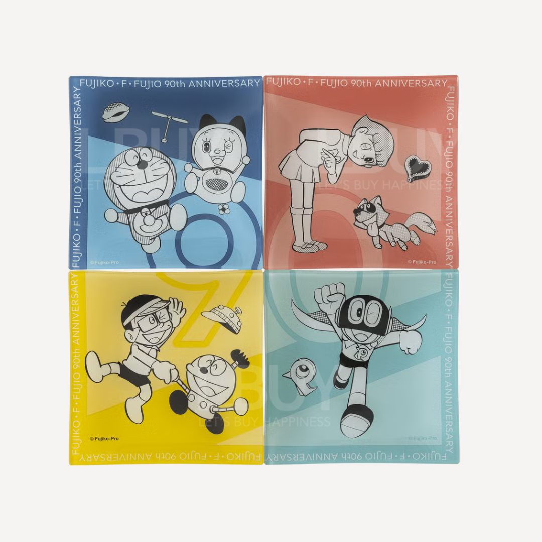 多啦A梦 限量90周年玻璃餐盘四入组