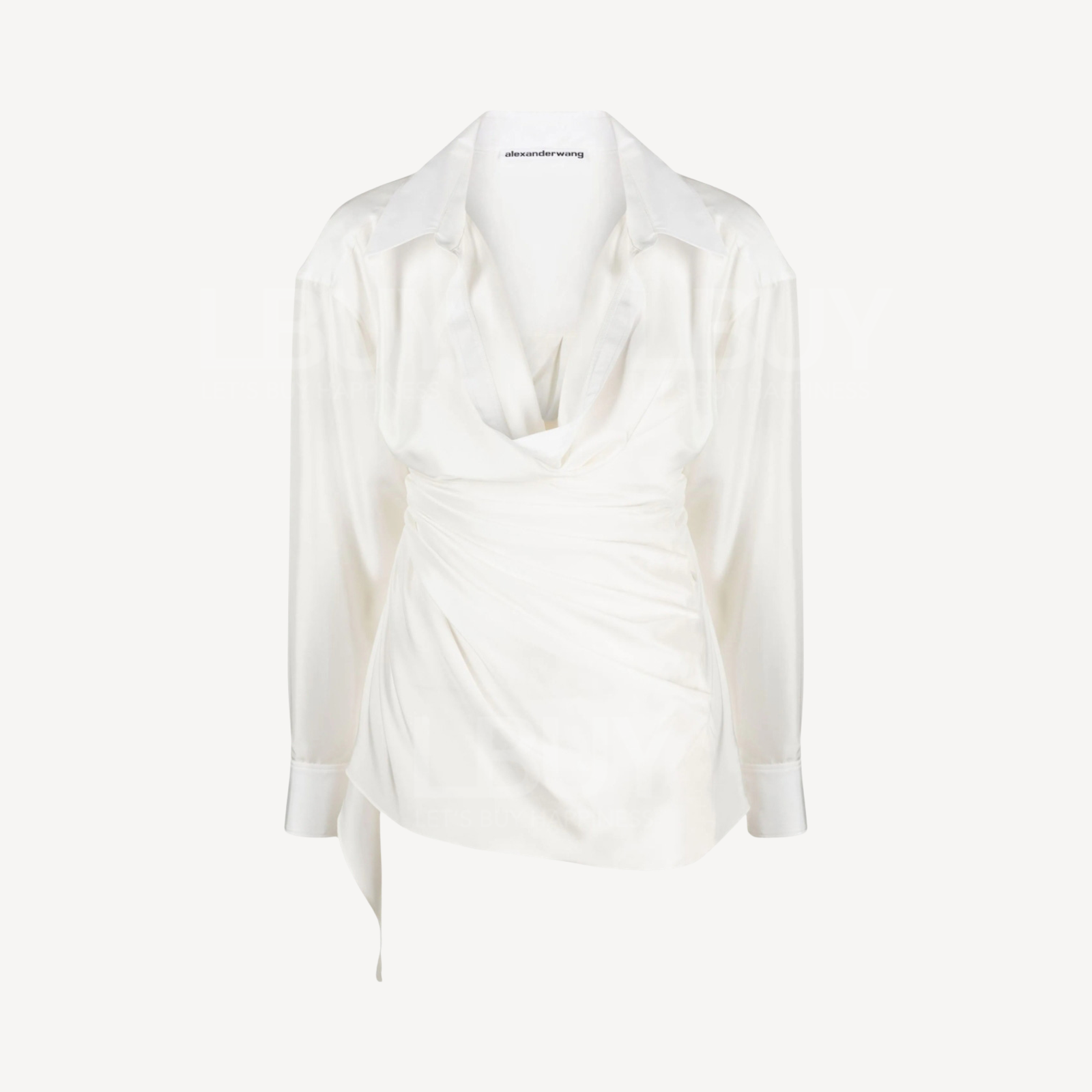 Alexander Wang 垂褶白色真絲襯衫