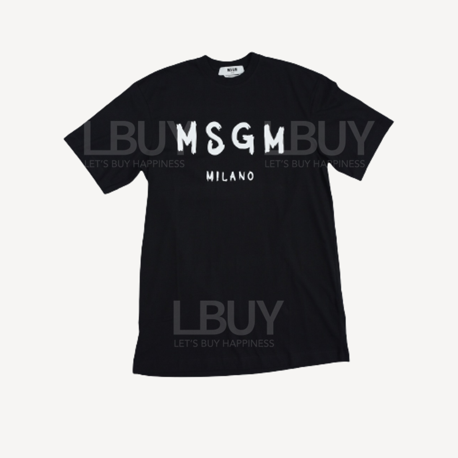 MSGM White Logo T-Shirt Dress Black