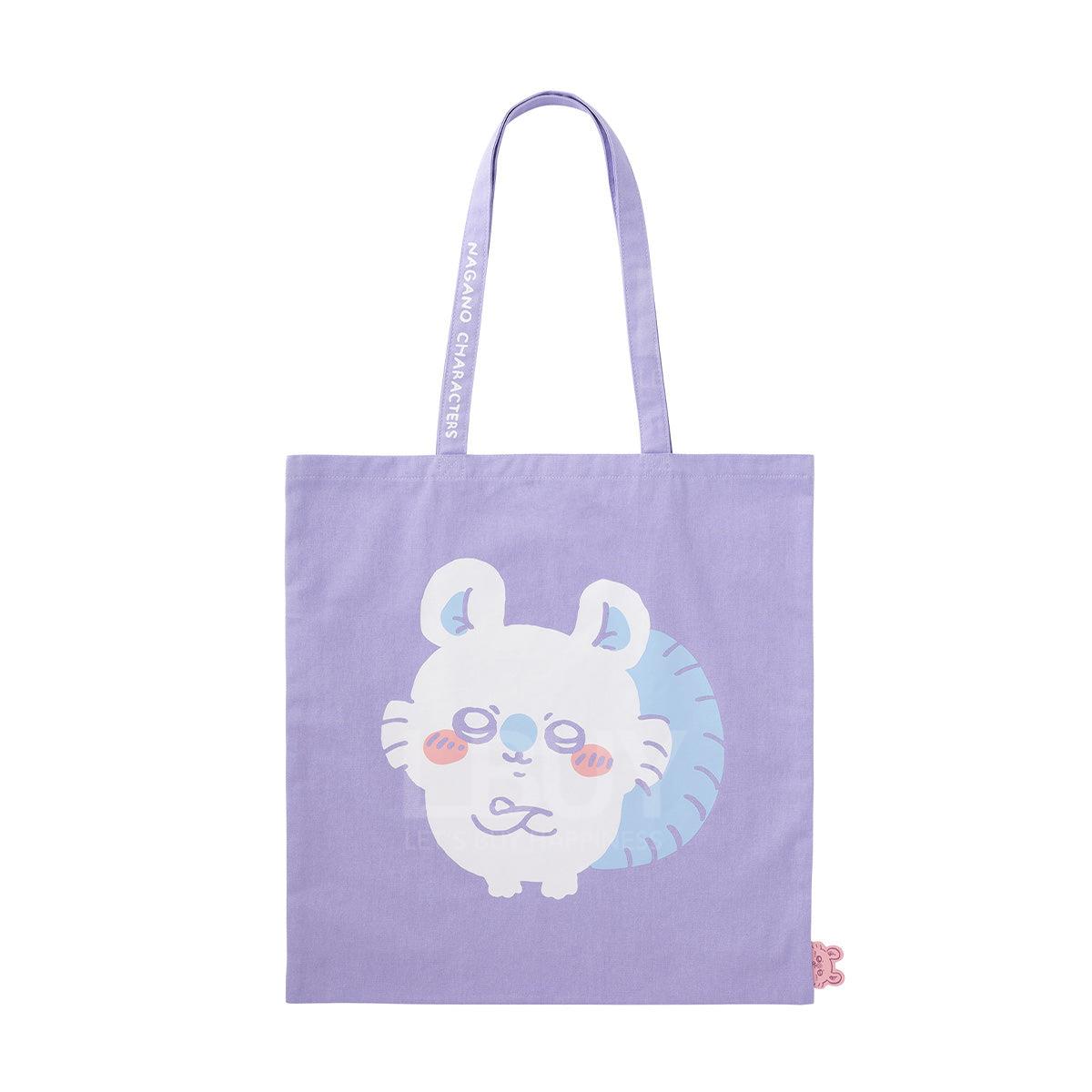 Chiikawa 紫色帆布購物袋 飛鼠