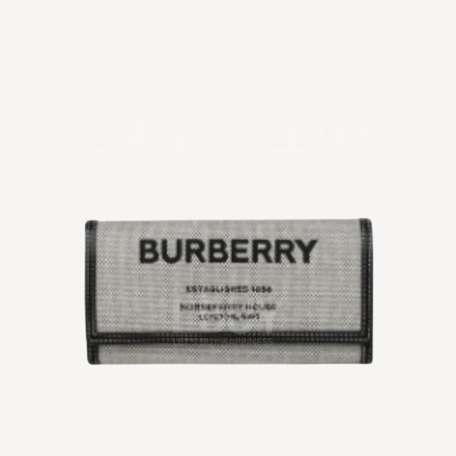 Burberry Horseferry Print Cotton Canvas Long Wallet