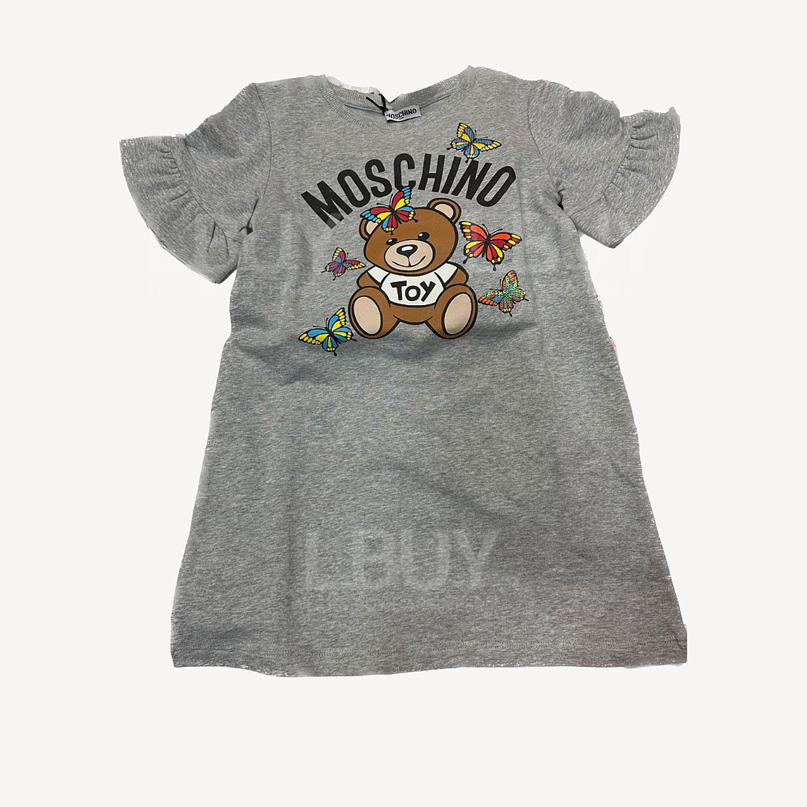 Moschino 童装灰色大熊仔并蝴蝶连身裙