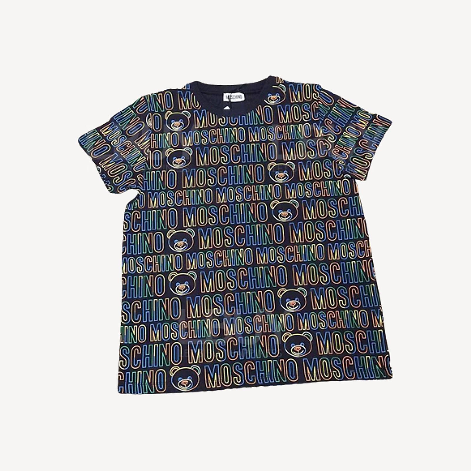 Moschino Kids Colour Teddy Bear Logo and Moschino Short Sleeve T-Shirt Blue