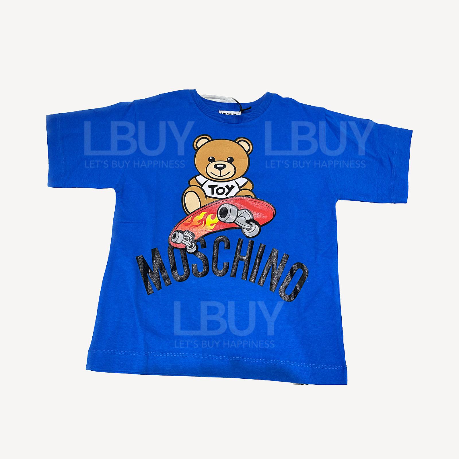 Moschino Kids 藍色滑板車熊仔Short Sleeves Tee T-Shirt