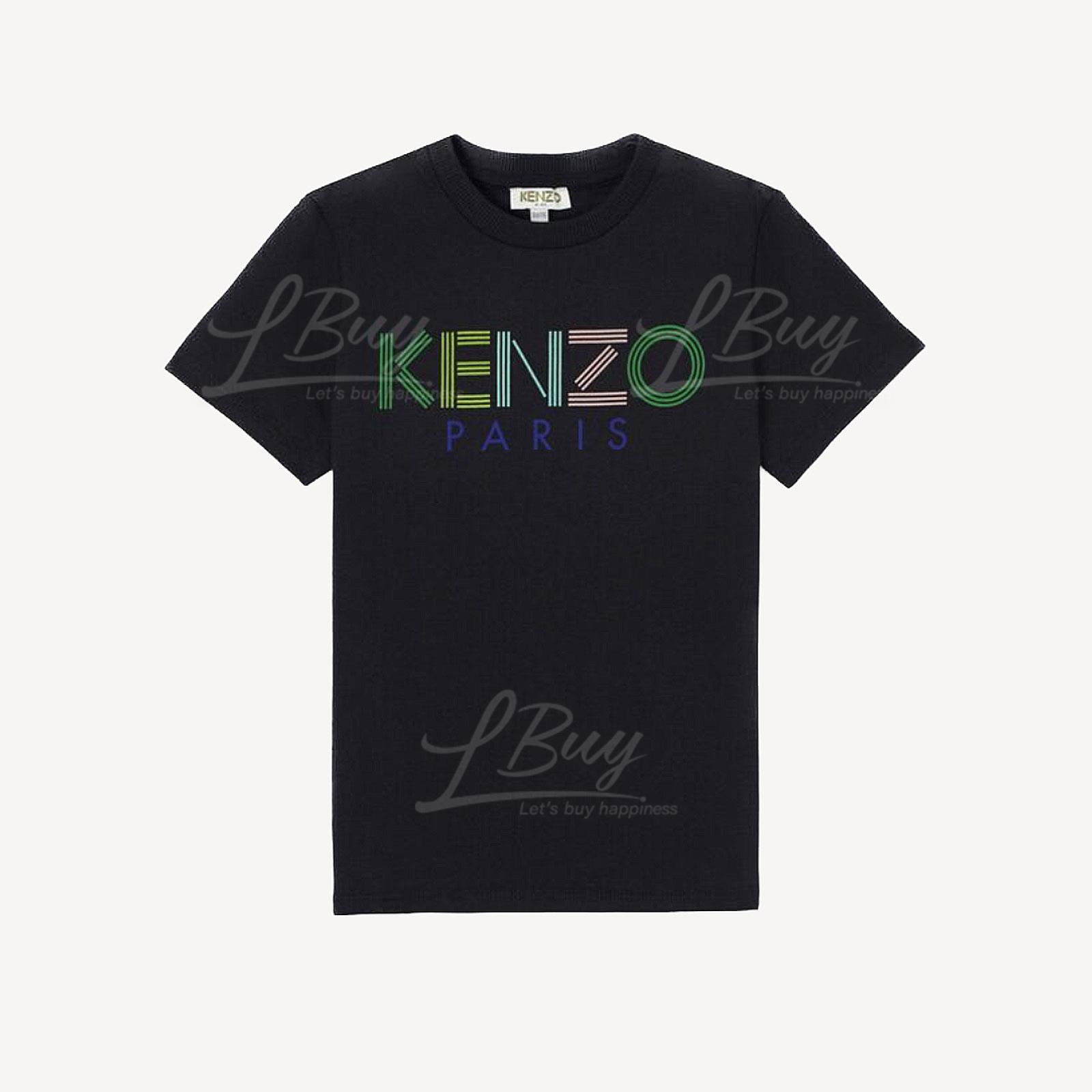 Kenzo Kids 黑色彩字Logo短袖T恤