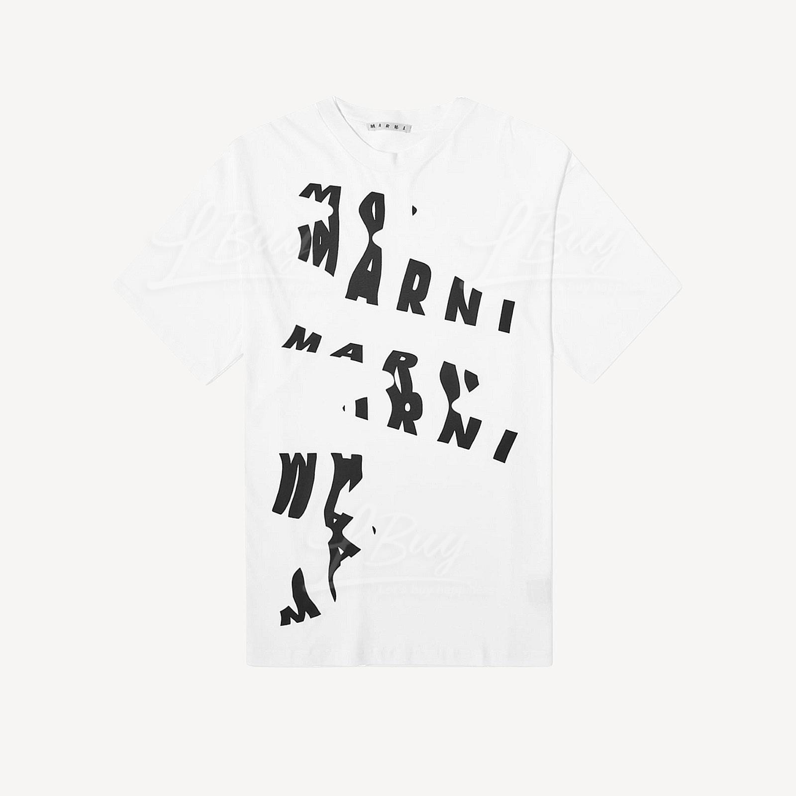 Marni 抽象logo印花短袖  白色