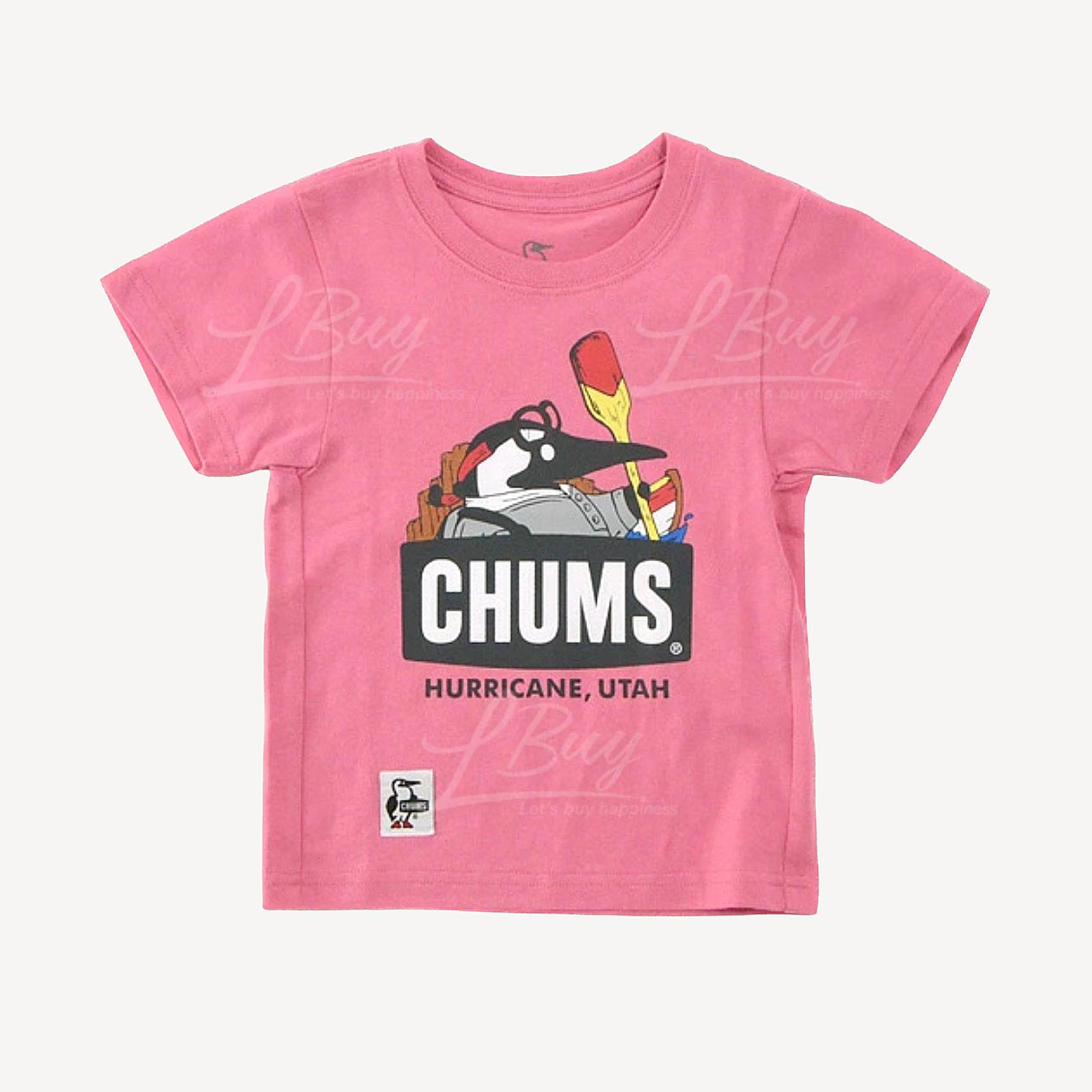CHUMS 桃紅色短袖T恤