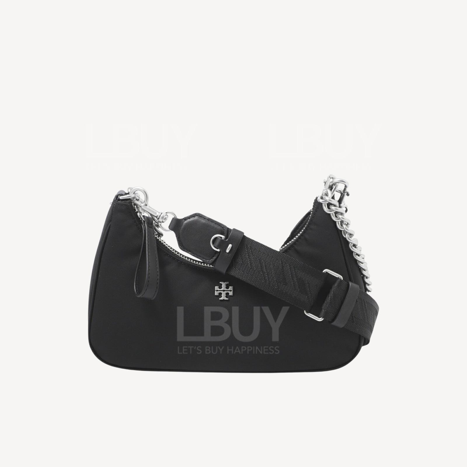 Tory Burch 2 Way Small Mercer Nylon Shoulder Bag Black