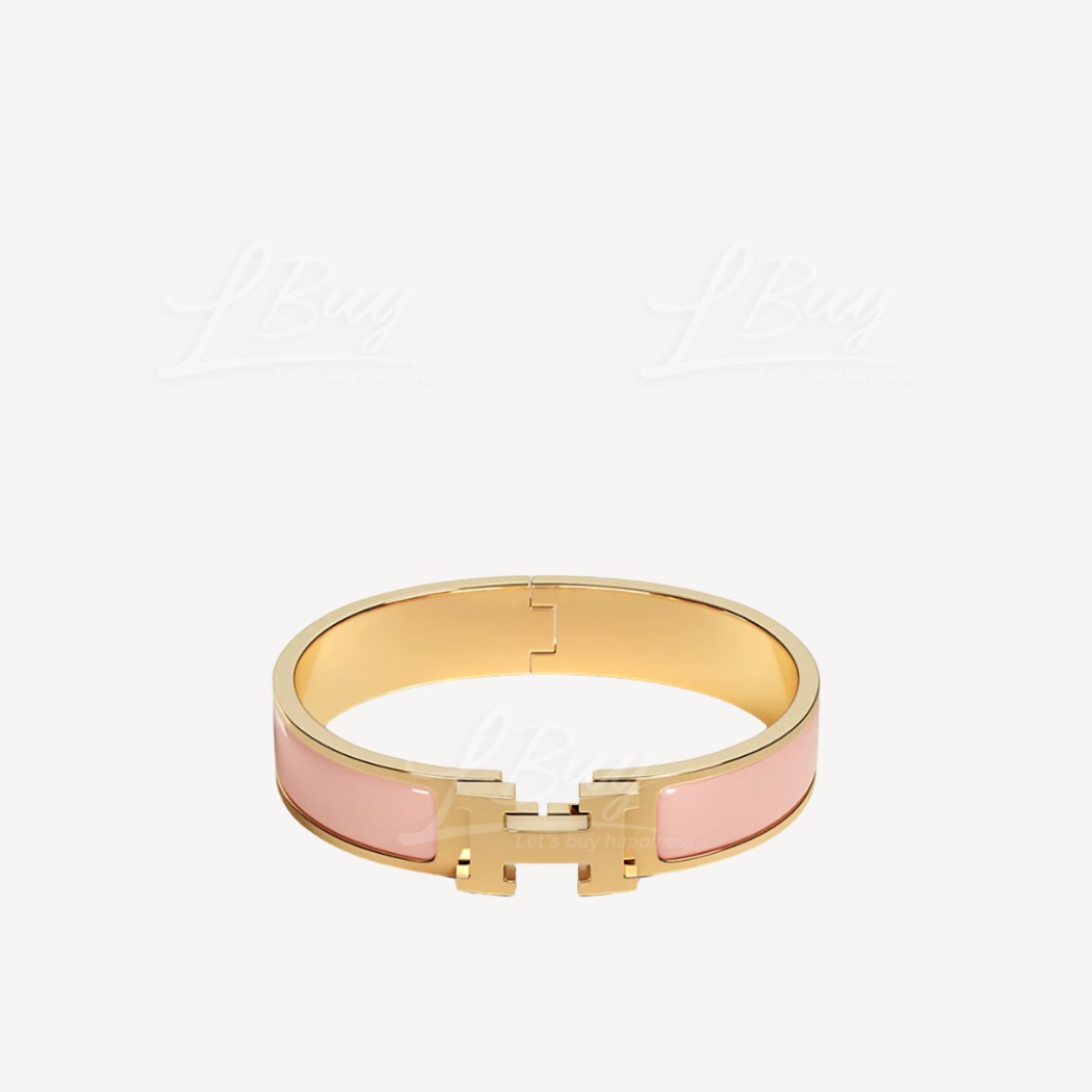 Hermes Clic H Bracelet 手鐲 手鈪 Gold Pink配金色