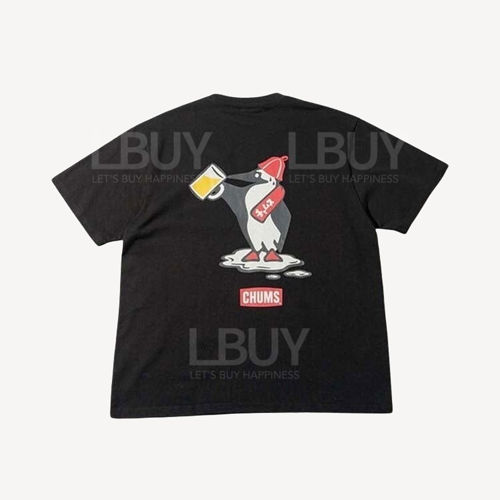 Chums 企鵝堅鳥啤酒圖案黑色短袖Tee T-Shirt