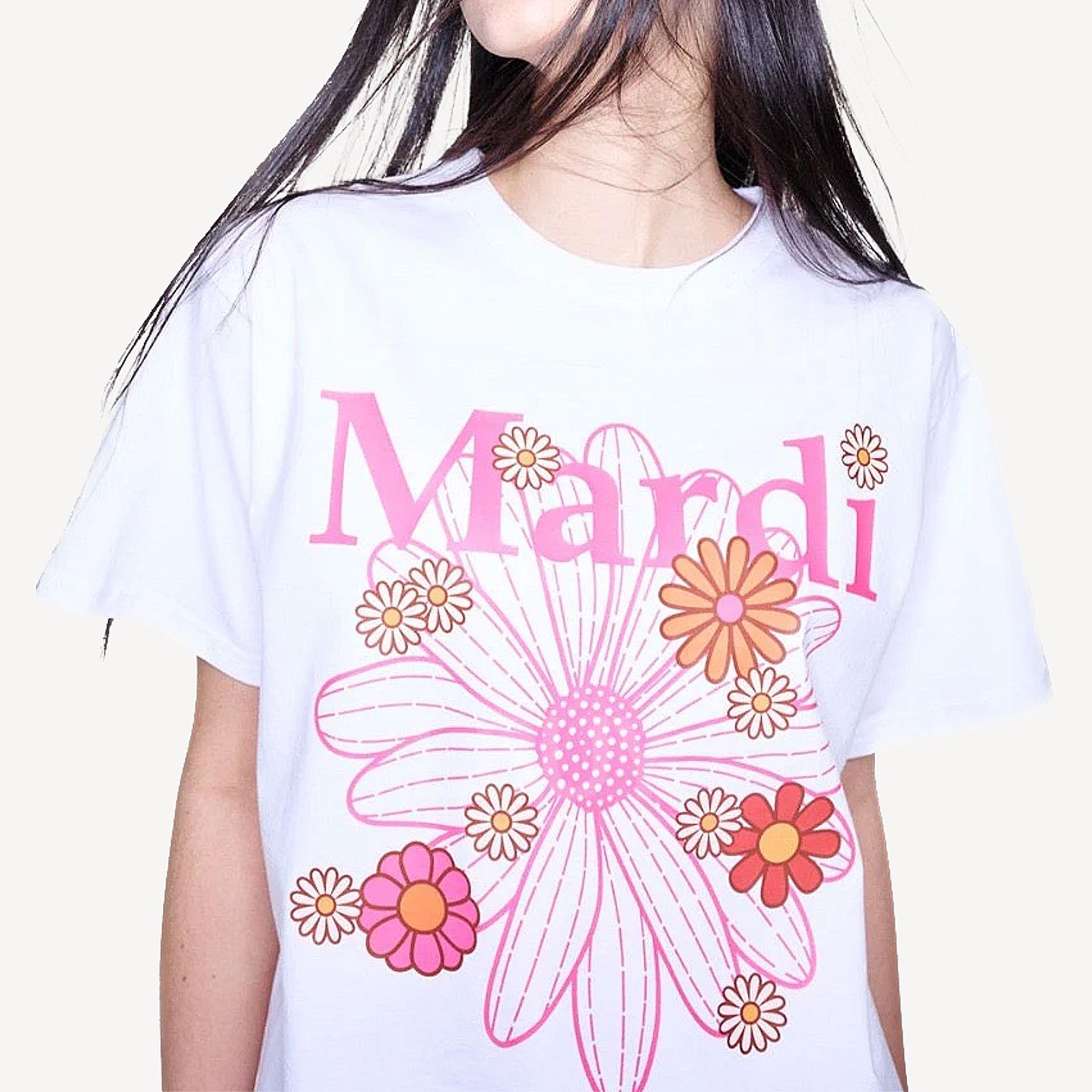 Mardi Mercredi Tee 白色 粉紅色Logo