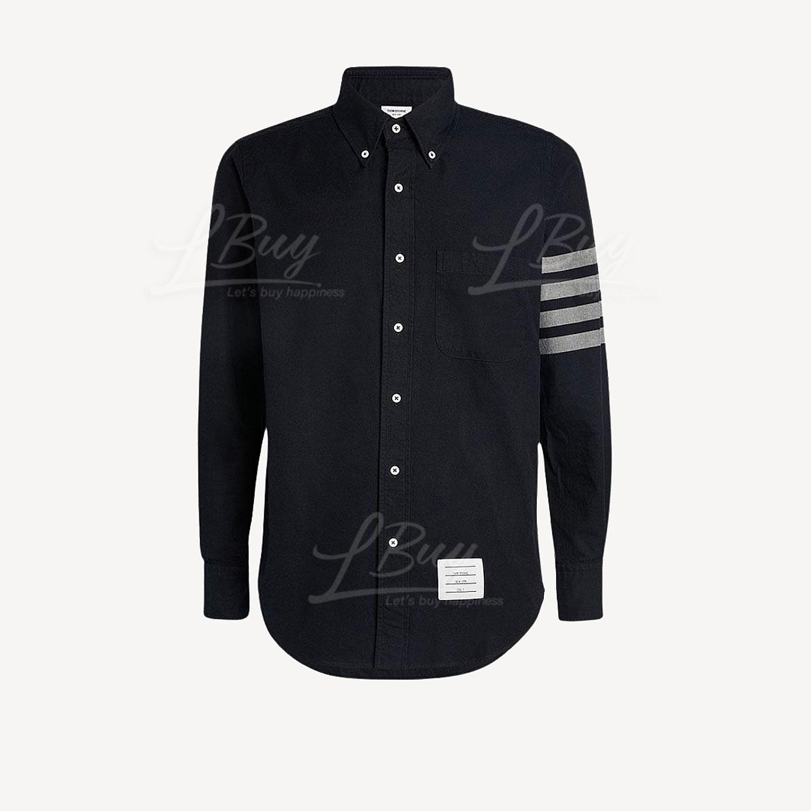 Thom Browne 男士法蘭絨4間條紋襯衫 海軍藍 MWL272A