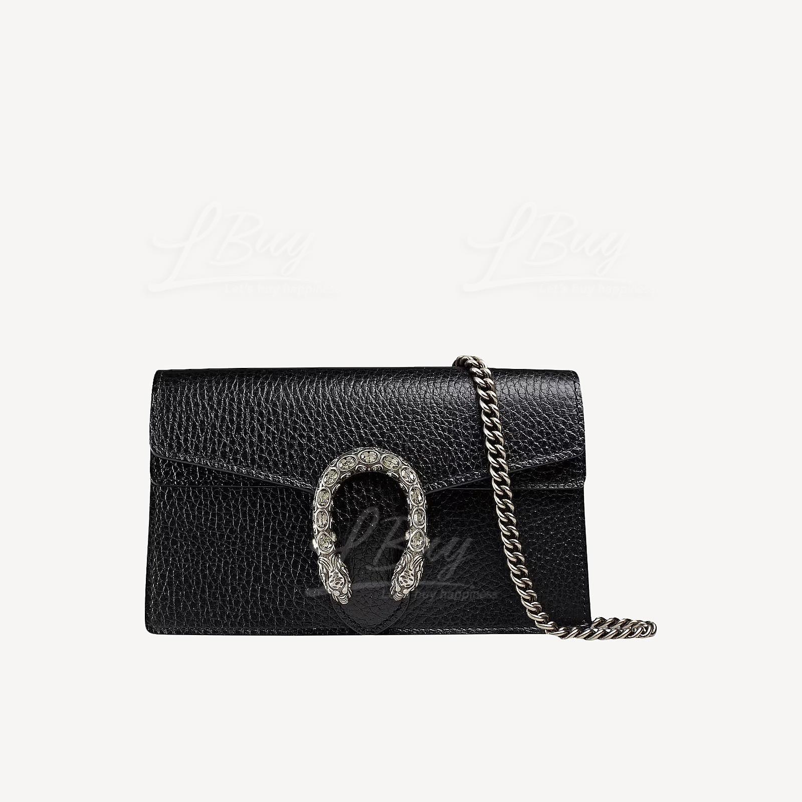 Gucci Dionysus Leather Super Mini Bag Black 476432
