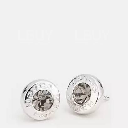 Coach Open Circle Stone Stud Earrings