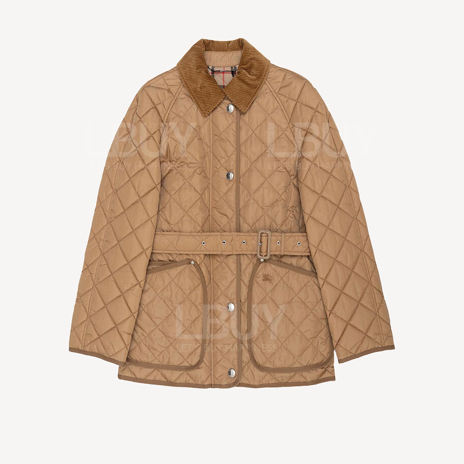 Burberry Diamond-quilted Belted Jacket Beige 8071842