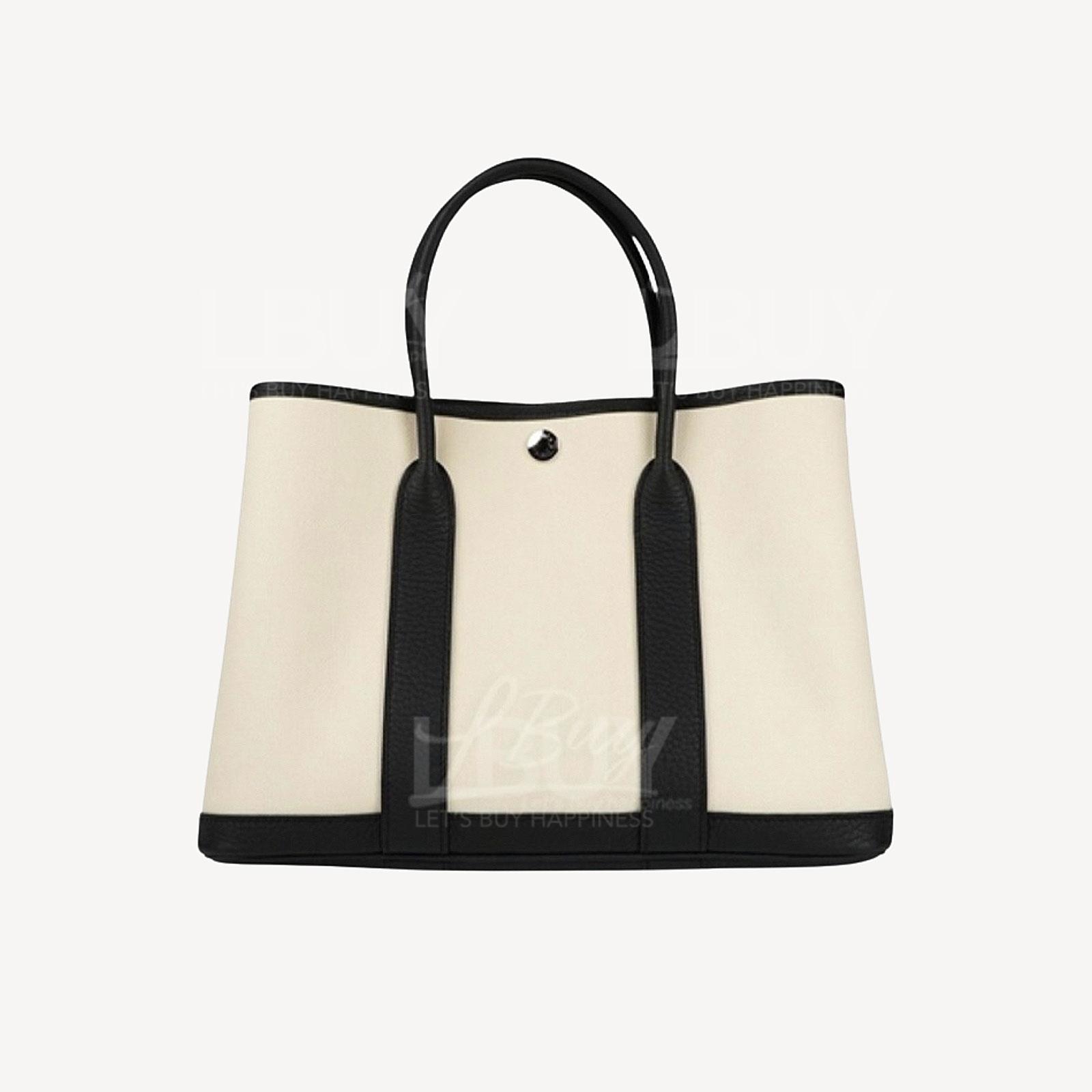Hermes Garden Party 30 Bag 雲呢拿色拼黑色 帆布併皮革