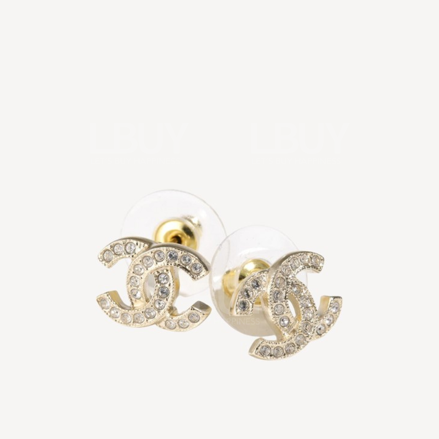Chanel 金色CC Logo 耳環 ABE100