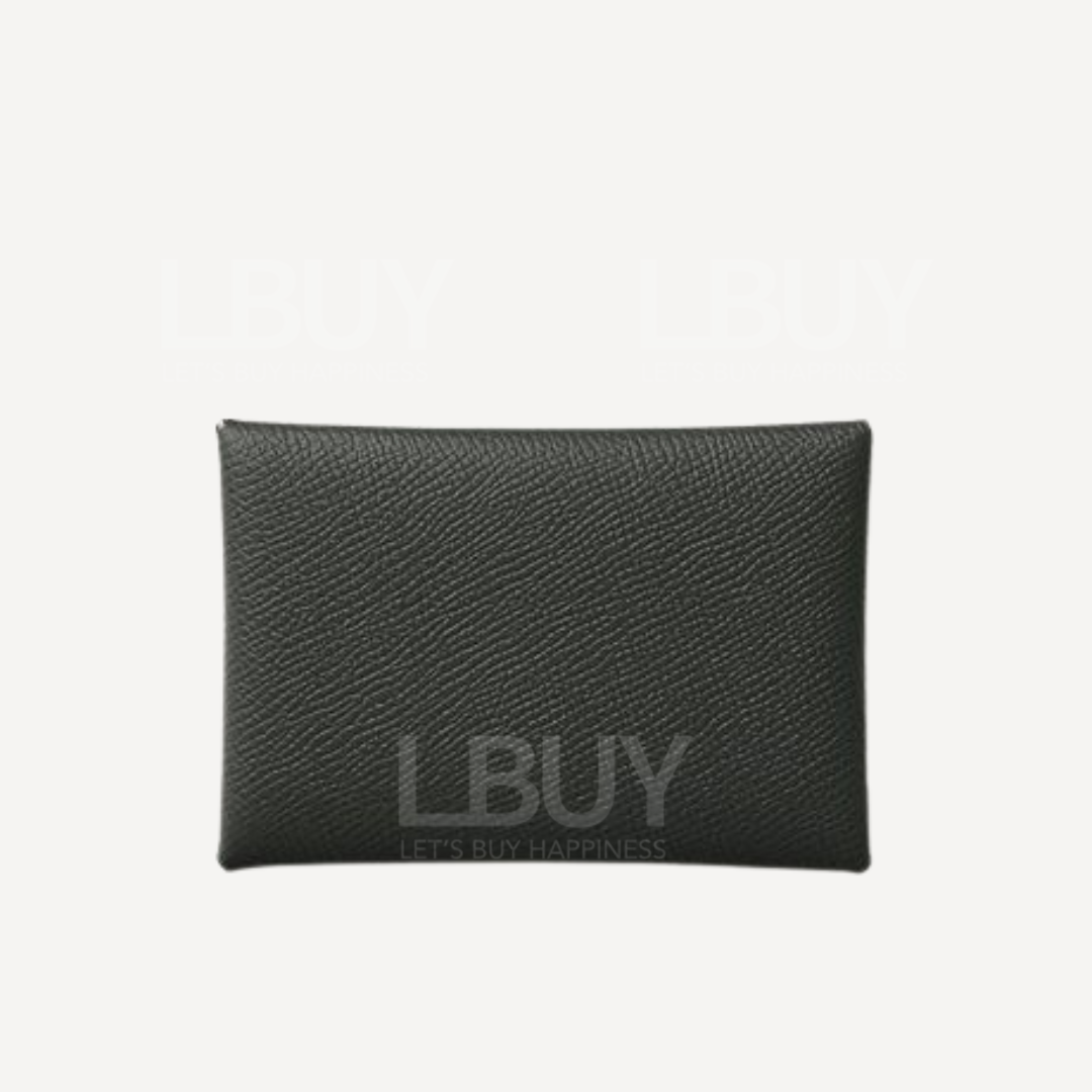 Hermes Calvi Duo Compact Card Holder Vert Cypress