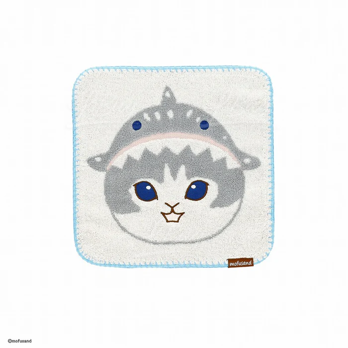 Mofusand 迷你毛巾 (鲨鱼猫脸)