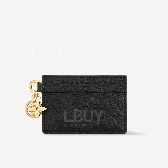 LV Charms black cowhide card holder