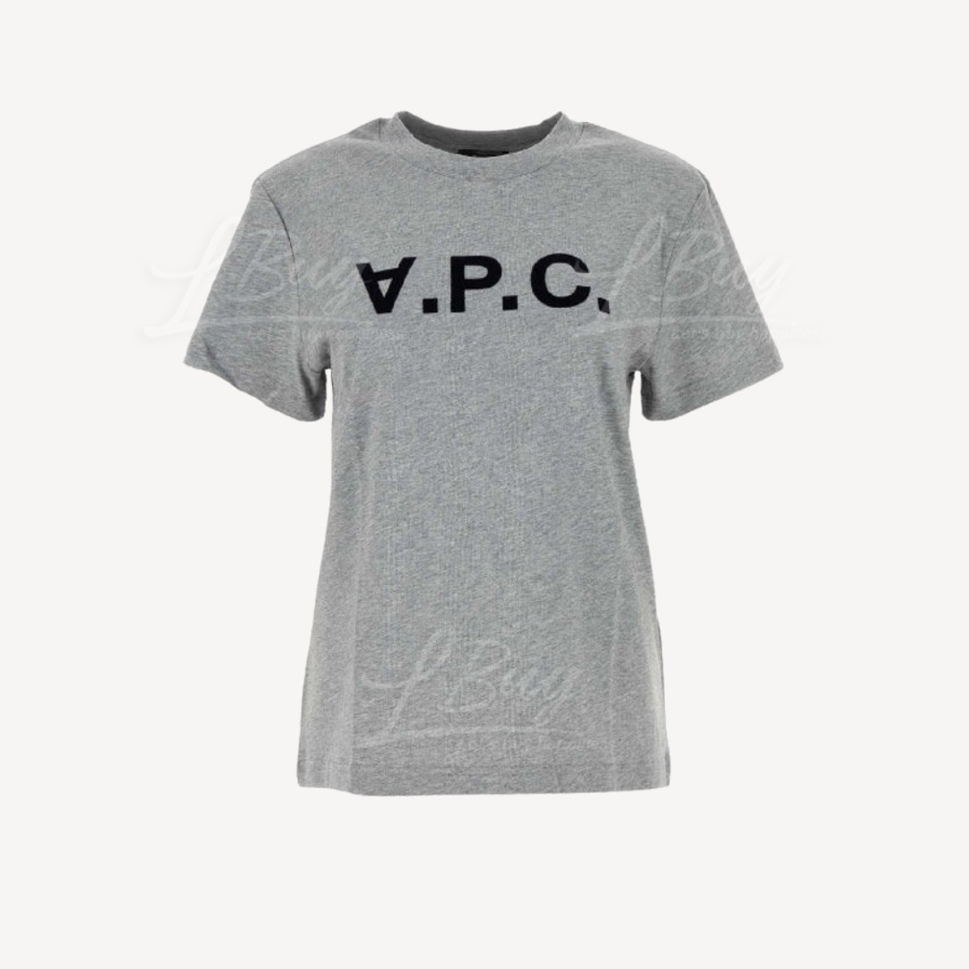 A.P.C. 黑色 Logo 灰色 T-shirt