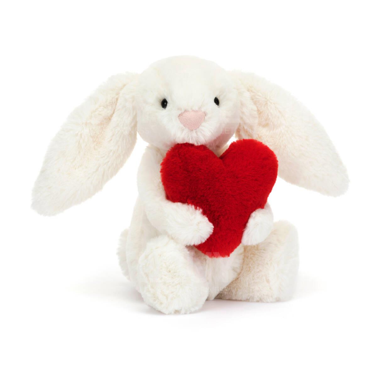 Jellycat BB6LOVEN Bashful Red Love Heart Bunny Cream 毛公仔 小