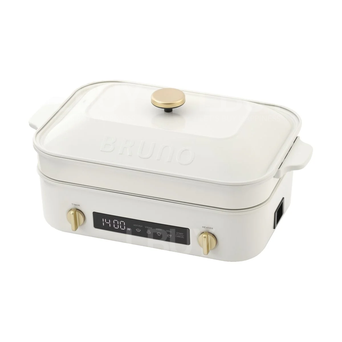 BRUNO 1400W Compact Digital Hot Plate - White - BOE123