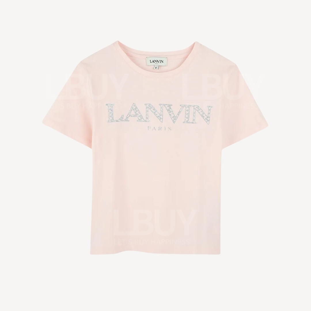 LANVIN 銀色logo 粉色T-shirt