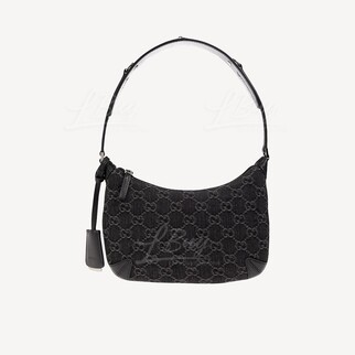 Gucci GG Logo 黑色牛仔 側揹袋 774919