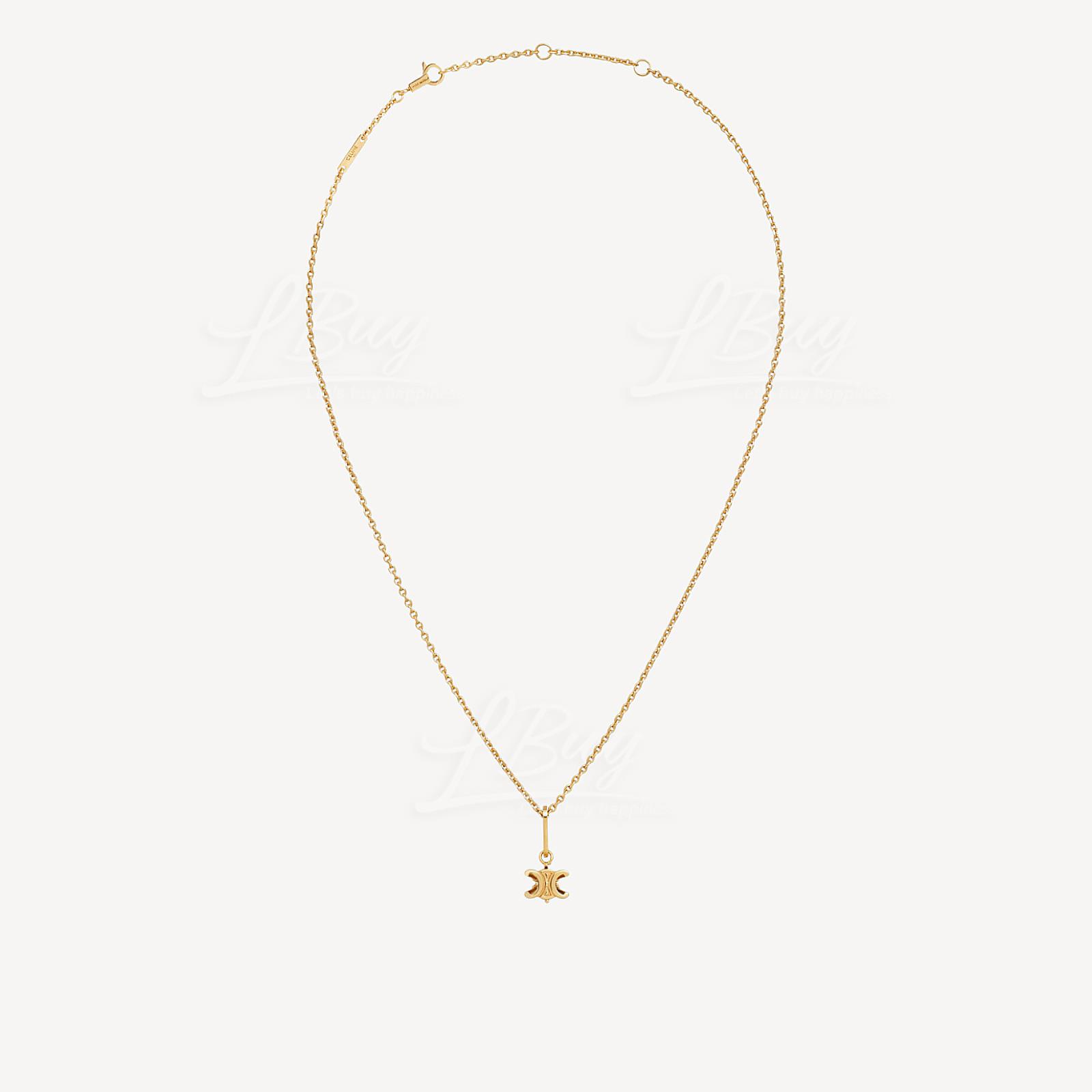 CELINE TRIOMPHE SOLITAIRE金色饰面黄铜项链