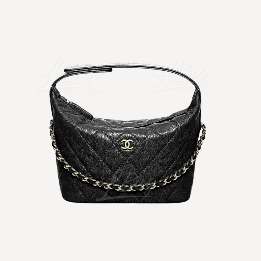 Chanel CC Logo 黑色側揹袋 飯盒包 AP4386