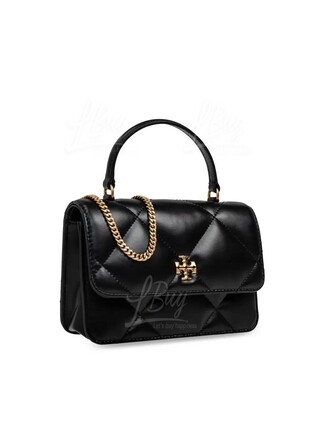 Tory Burch Mini Kira Diamond Quilt Top Handle Crossbody Bag Black 158326