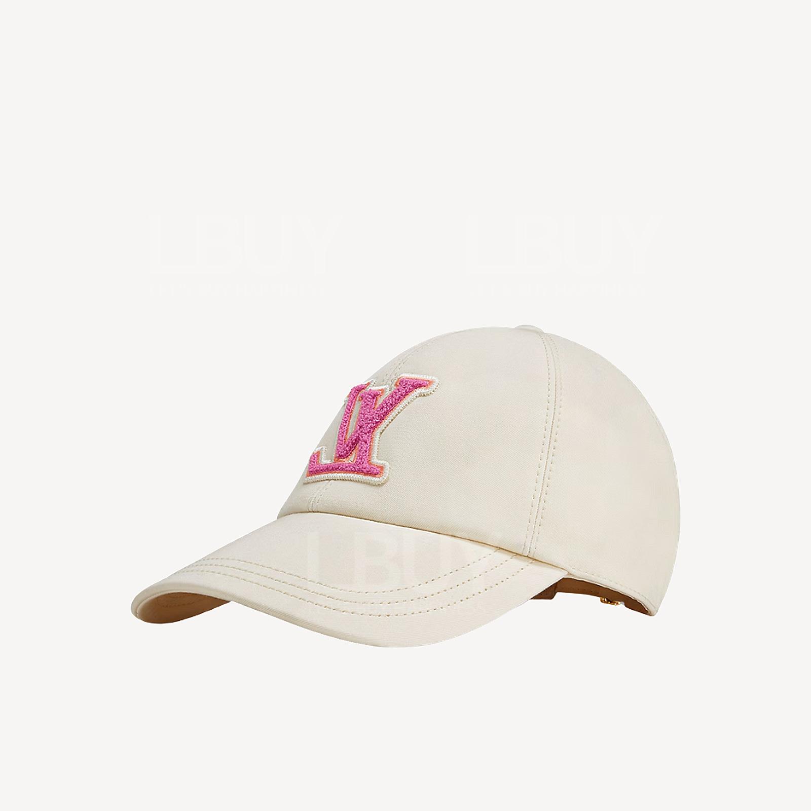 LV Signature Beige With Pink Logo Cap M7289