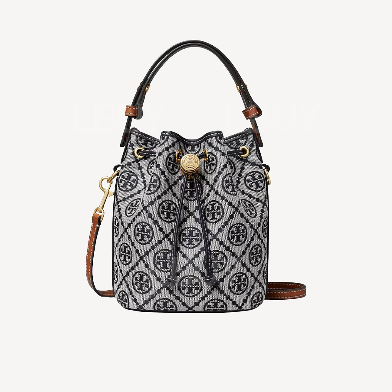 Tory Burch Monogram 迷你 藍灰色 水桶袋