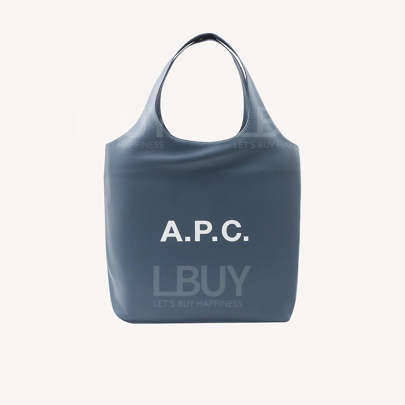 A.P.C. Logo Ninon Tote Bag 深海军蓝色 大号手挽袋单肩袋