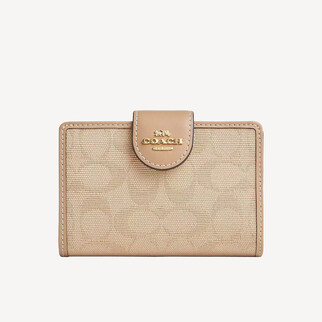 Coach Medium Corner Zip Wallet In Signature Canvas