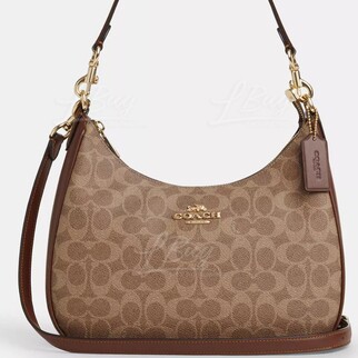 Teri Hobo Bag In Blocked Signature Canvas