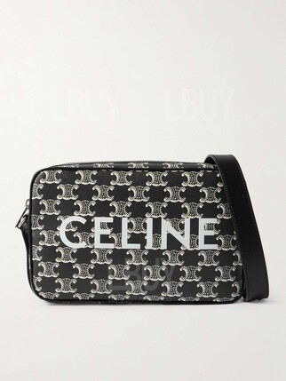 Celine 老花 黑色斜背袋