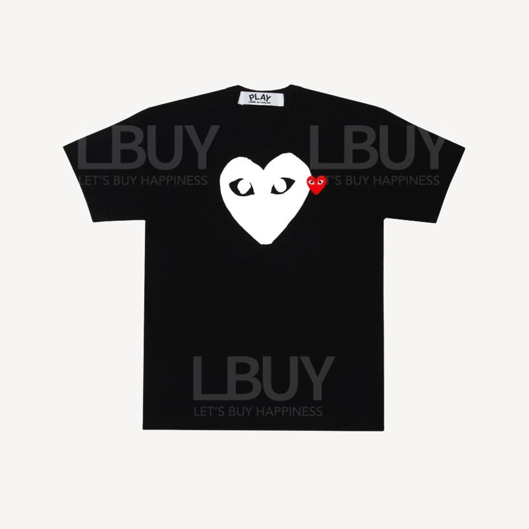 Comme Des Garçons Play 白色併紅色心 男裝黑Tee