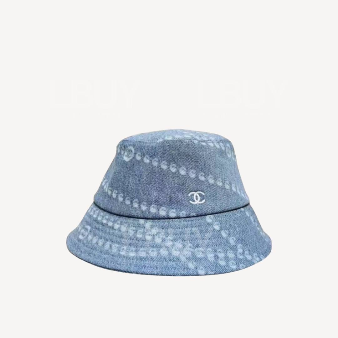 Chanel Print Denim Fisherman Hat