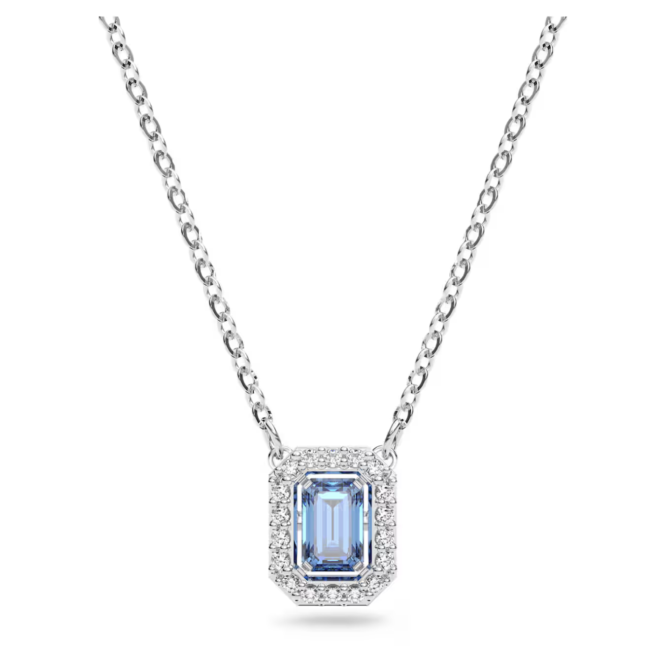 SWAROVSKI Millenia 项链 (八角形切割, 蓝色, 镀白金色)