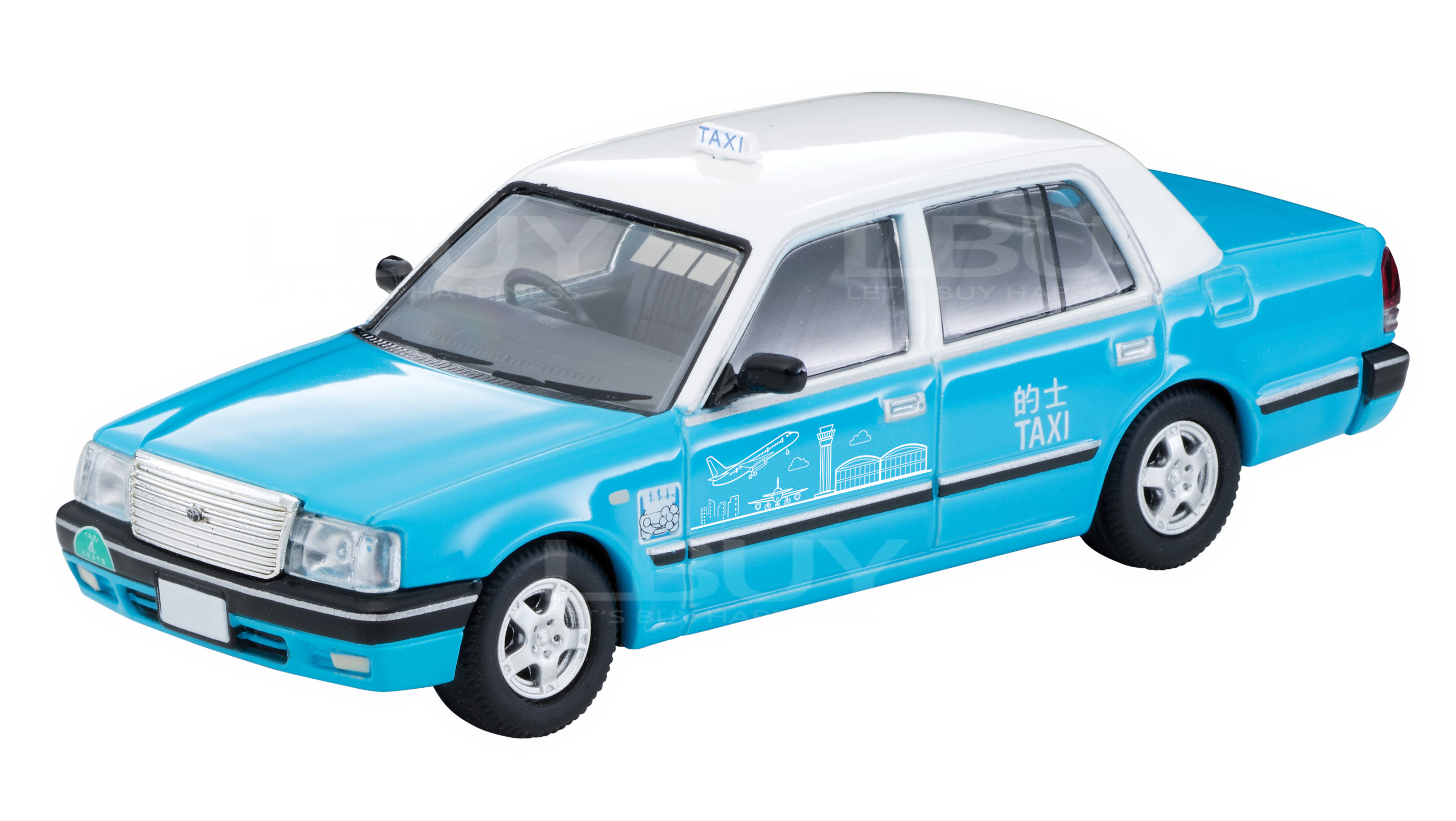 豐田皇冠Comfort香港的士 藍色(大嶼山的士) 隨車附送獨立編號珍藏紀念咭 (機場)