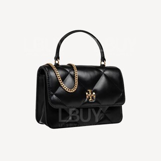 Tory Burch Mini Kira Diamond Quilt Top Handle Crossbody Bag Black 158326