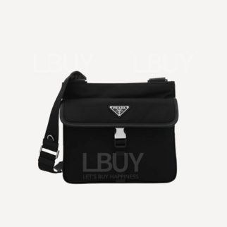 Prada Re-Nylon And Saffiano Leather Shoulder Bag Black 2VH119