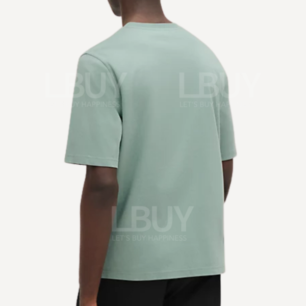 Hermès-Hermes H'Cheval t-shirt with leather detail céladon