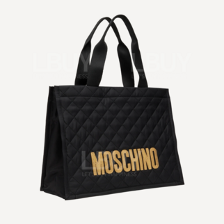 Moschino Gold Logo Tote Bag Tote Bag Black