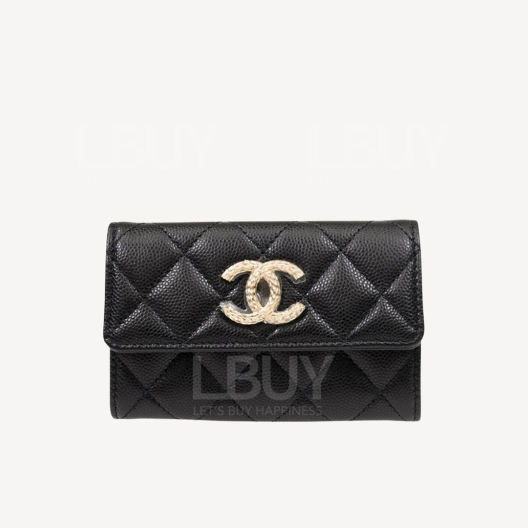 Chanel 金色CC Logo 黑色卡包 AP4254