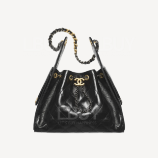 Chanel 25 小型包 金銀色鏈子 單肩袋 黑色AS5293